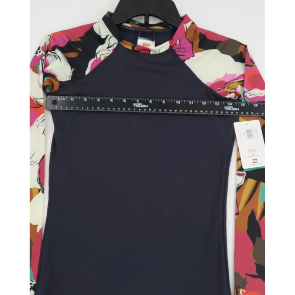 Billabong Day Drift Long Sleeve Rashguard Navy Floral UPF 50 Small - Picture 8 of 9